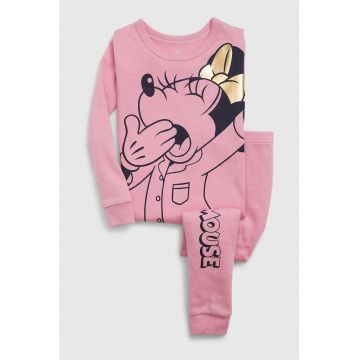 Pijama din bumbac organic cu Minnie Mouse