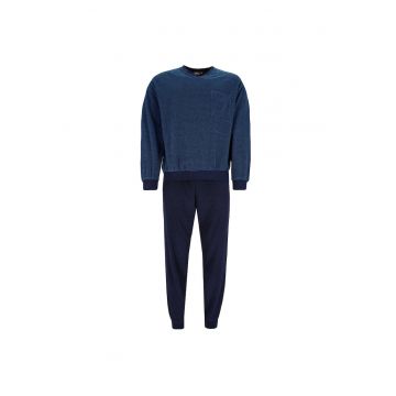 Pijama cu decolteu in V si pantaloni lungi