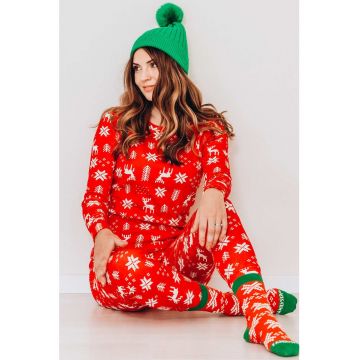 Pijama lunga cu tematica de Craciun