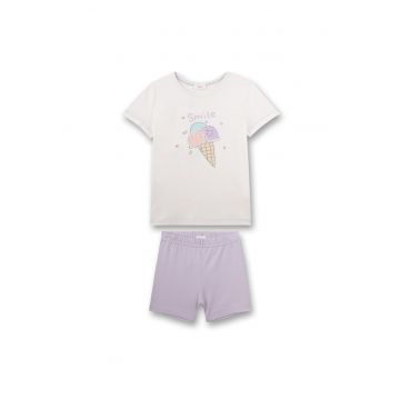 Pijama de bumbac cu pantaloni scurti
