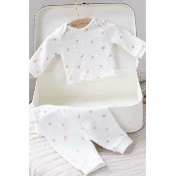Tartine et Chocolat pijamale de bumbac pentru copii culoarea alb, modelator