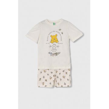 United Colors of Benetton pijama copii x Disney culoarea bej, modelator