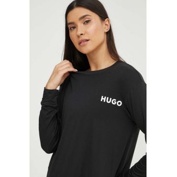 HUGO longsleeve de pijama culoarea negru, 50490706