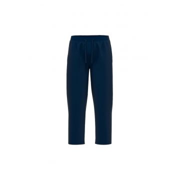 Pantaloni de pijama cu talie medie si snur in talie