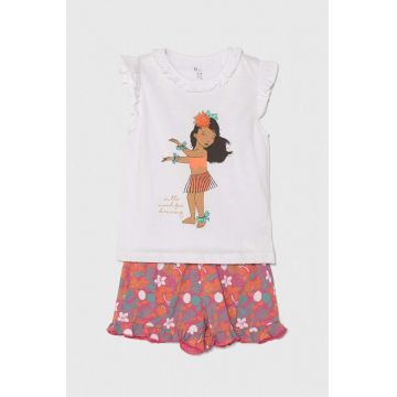 zippy pijamale de bumbac pentru copii culoarea alb, modelator