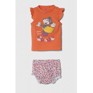 zippy pijamale din bumbac pentru bebelusi culoarea portocaliu, cu imprimeu zippy pijamale din bumbac pentru bebelusi culoarea portocaliu, cu imprimeu